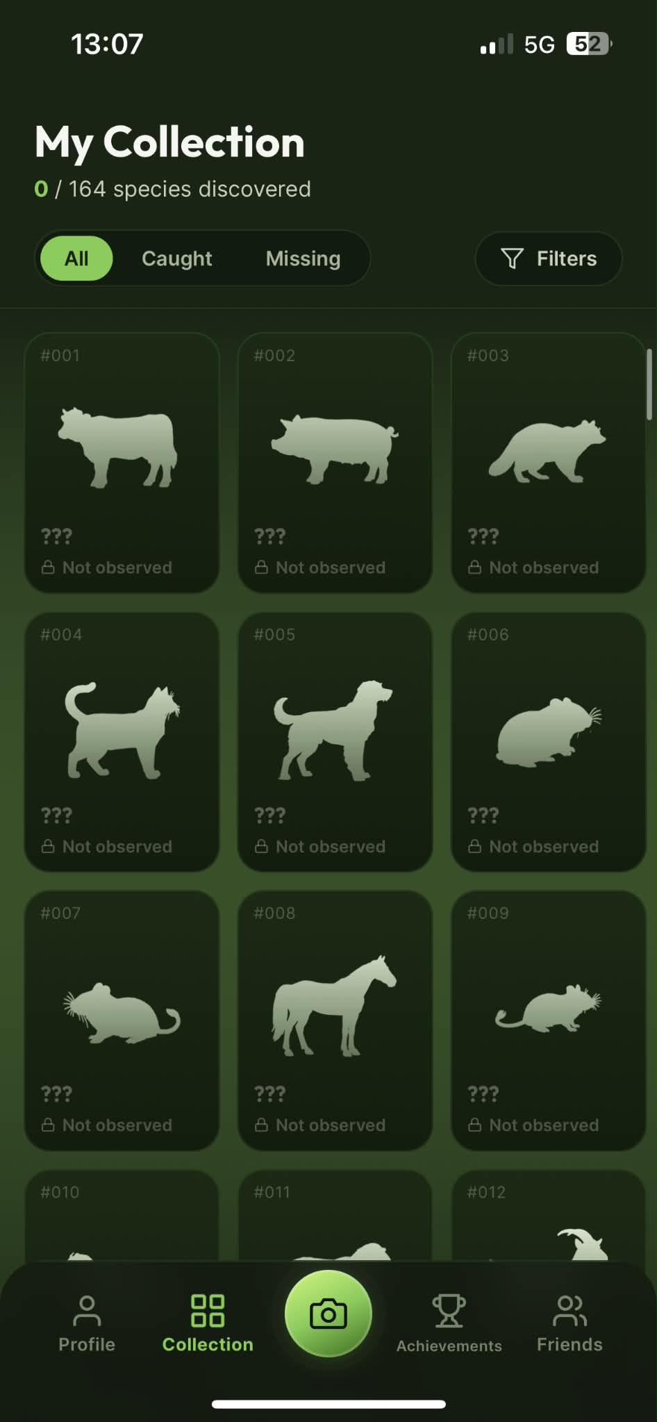 Snapfari Collection screen